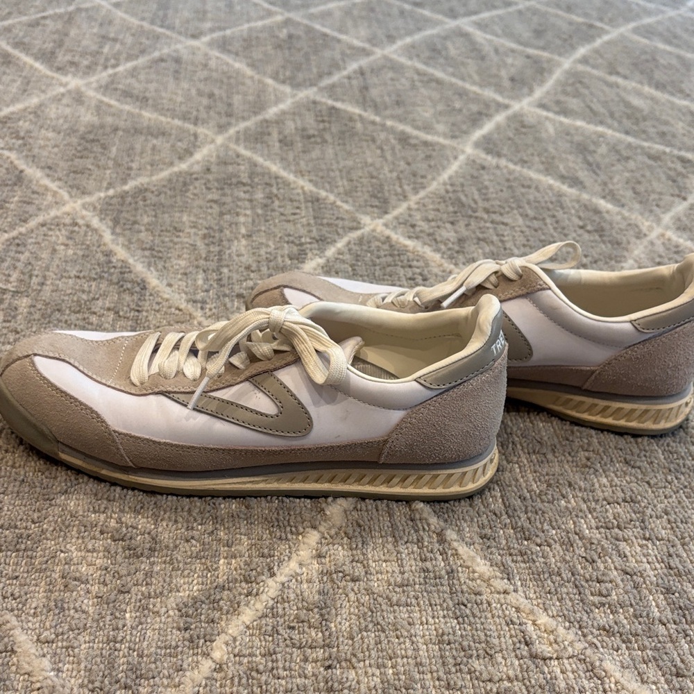 Tretorn Taupe and White Sneakers